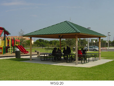 Square Wood Shade Structures
